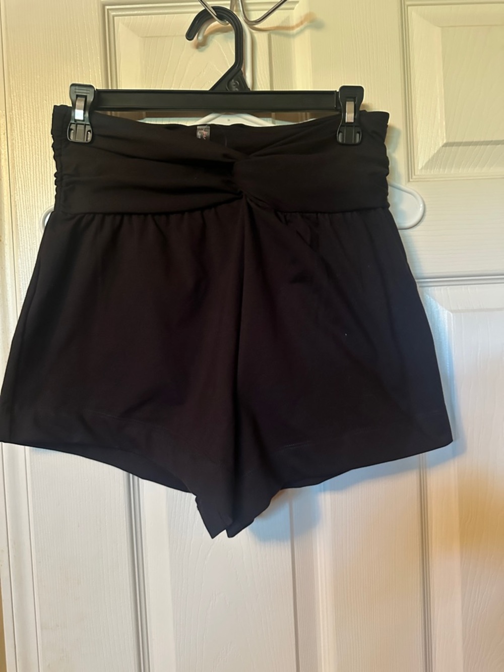 FP Movement by Free People Black High-Waist Twist-Front Shorts